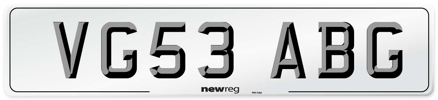 VG53 ABG Number Plate from New Reg